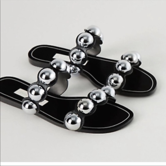 Zara silver ball sandals